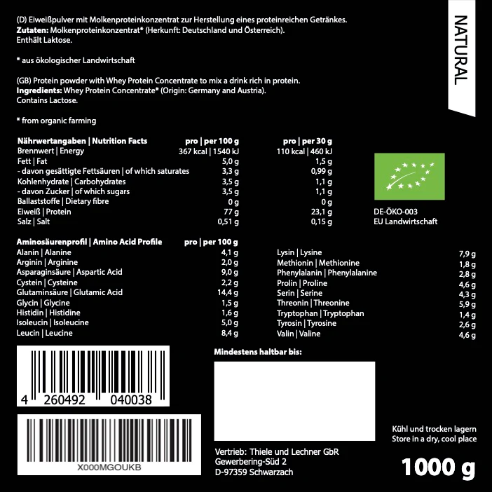 Bio Srvátkový  Proteín Natural 1000g