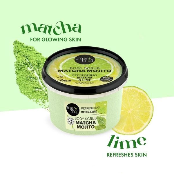 Organic Shop Telový peeling Matcha Mojito (Matcha & Lime) 250 ml