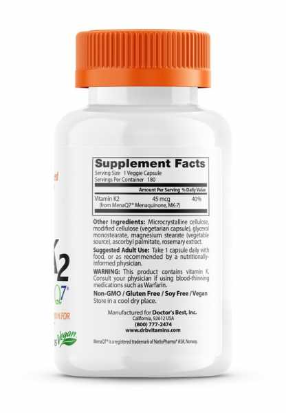 Dr Best Vitamín K2 MK7 45mcg  180 kps