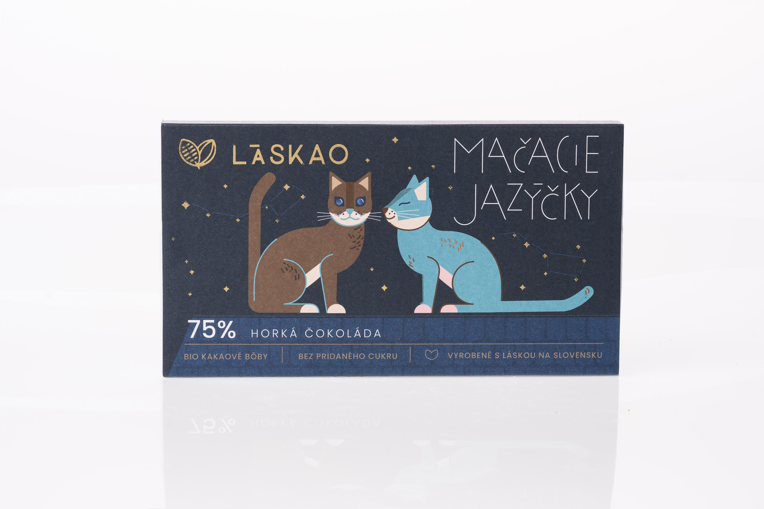 LÁSKAO mačacie jazýčky z horkej čokolády 75%, 80g