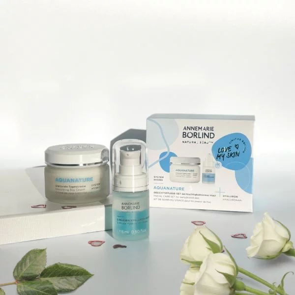 Annemarie Börlind Sada Aquanature Denný krém 50 ml + Hyaluron shake mini 15 ml