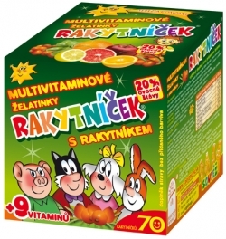 Rakytníček multivitamínové želatínky s rakytníkom - višňa  70ks